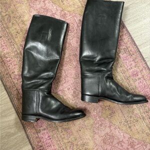 Black leather vintage riding boots size 6